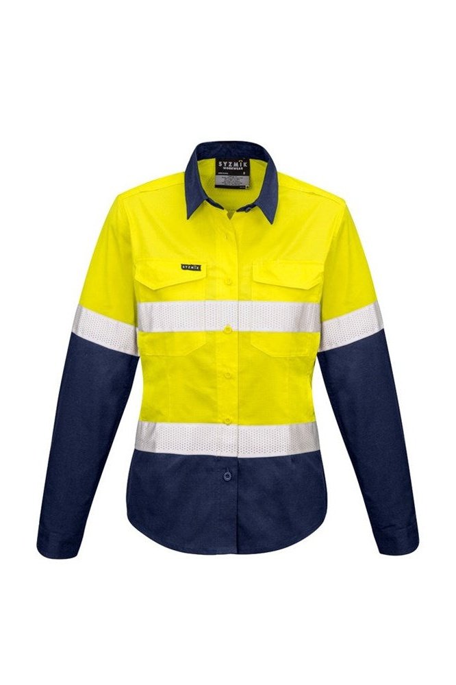  Syzmik Womens Rugged Cooling Taped Hi Vis Spliced Shirt ZW720 | Syzmik | Fashion Biz Online