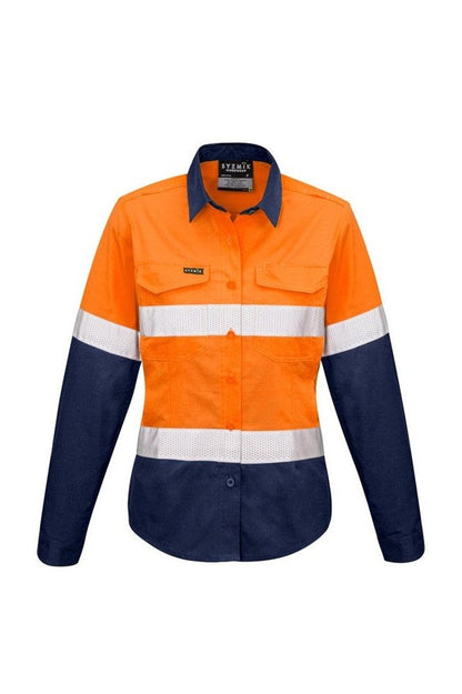  Syzmik Womens Rugged Cooling Taped Hi Vis Spliced Shirt ZW720 | Syzmik | Fashion Biz Online